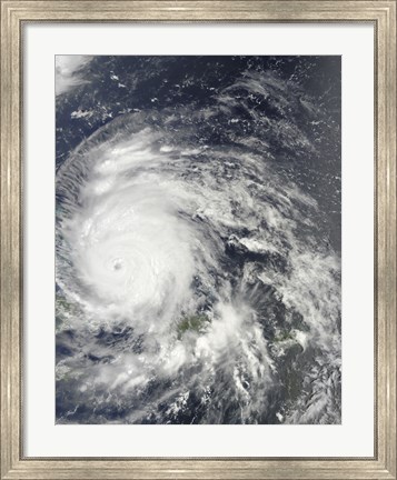 Framed Hurricane Irene over the Bahamas Print