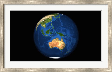 Framed View of the Full Earth Showing Indonesia, Oceania, and the Continent of Australia Print
