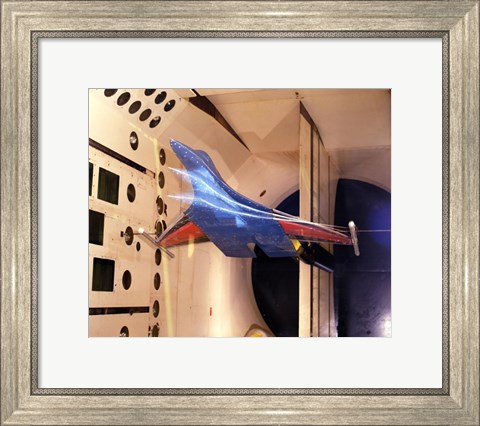 Framed Active Flexible Wing Model Undergoing Tests in a Wind Tunnel Print