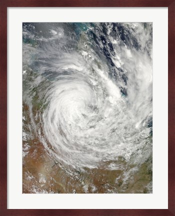 Framed Tropical Cyclone Yasi over Australia Print