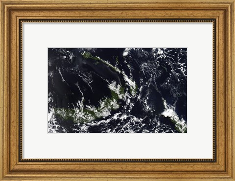 Framed volcanic Plume from the Rabaul Caldera Blows along the island of New Ireland Print