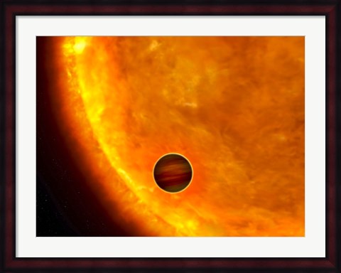 Framed Jupiter-Sized Planet Passing in Front of its Parent Star Print