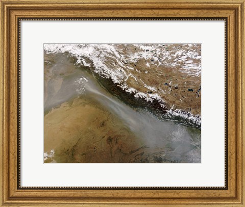 Framed Haze along the Himalaya Mountains Print