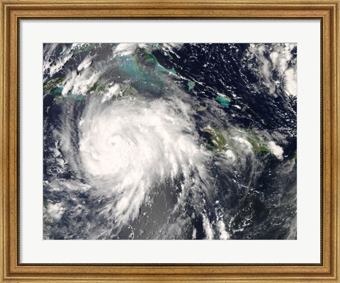 Framed Hurricane Gustav over Jamaica Print