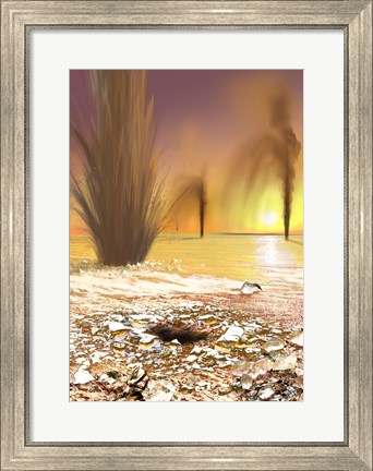 Framed Martian South Polar Ice Cap as Southern Spring Begins Print