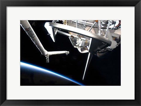 Framed Components of Space Shuttle Discovery Backdropped by Earth&#39;s Horizon Print
