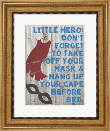 Framed Little Hero III Print