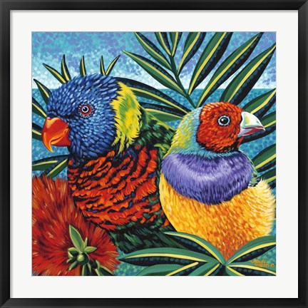 Framed Birds in Paradise II Print