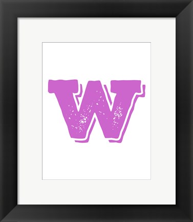 Framed W in Pink Print