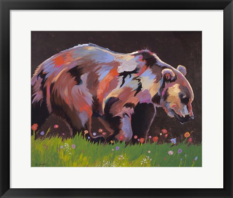 Framed Copper Bear Print