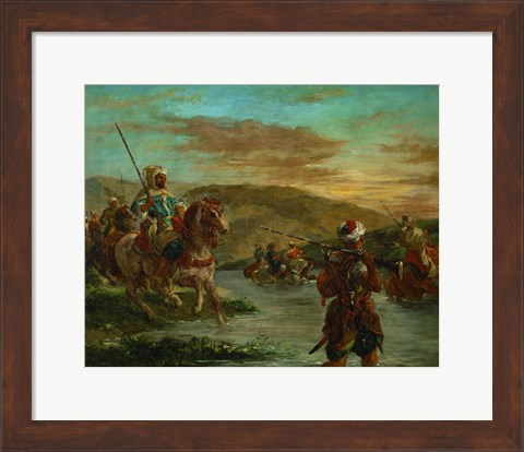 Framed Fording a River in Morocco, 1858 Print