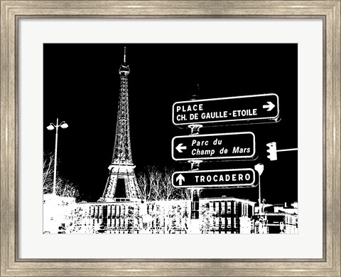 Framed Photograph of street signs in Paris - Black Print