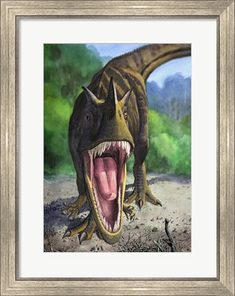 Framed Ceratosaurus Dentisulcatus Print