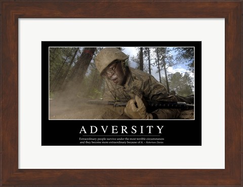 Framed Adversity: Inspirational Quote and Motivational Poster Print