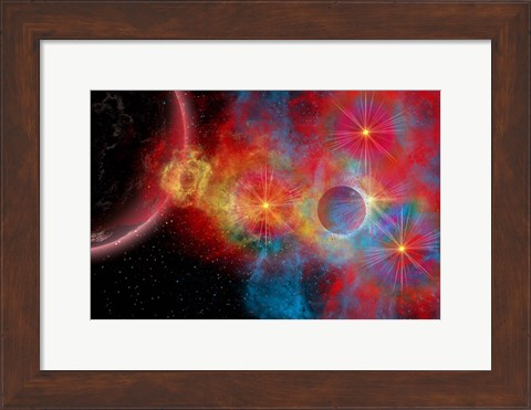 Framed Supernova and Stars Print