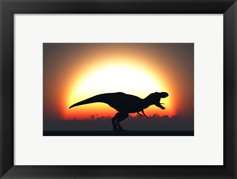 Framed T Rex Silhouett Print