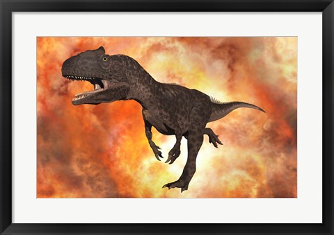 Framed Carnivorous Allosaurus Print