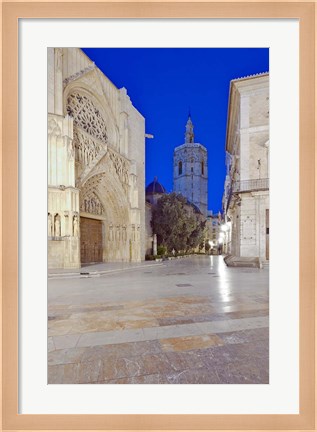Framed Valencia Cathedral at Dawn, Valencia, Spain Print