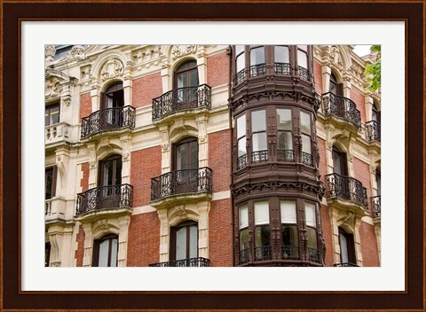 Framed Typical Architecture, Bilbao, Spain Print