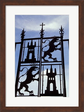 Framed Decorative Wrought-Iron Gate of Alcazar, Cordoba, Spain Print