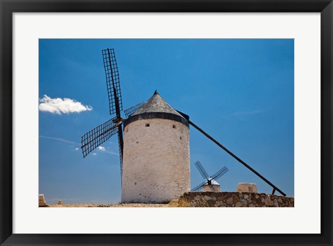 Framed Spain, Toledo Province, Consuegra La Mancha windmills Print