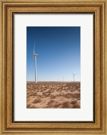 Framed Spain, Zaragoza Province, Gallur, Modern Windmills Print