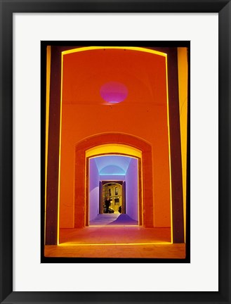 Framed Lit Doorway in the Ciutat Vella Area, Barcelona, Spain Print