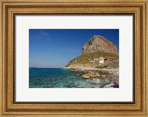 Framed Greece, Peloponnese, Rock of Monemvasia Print