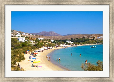 Framed Krios Beach, Paros, Greece Print