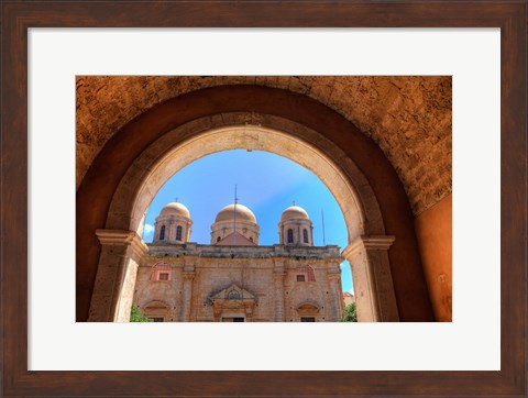 Framed Greece, Crete, Archway into Monastery near Chania Print
