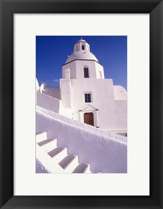 Framed White Architecture, Santorini, Greece Print