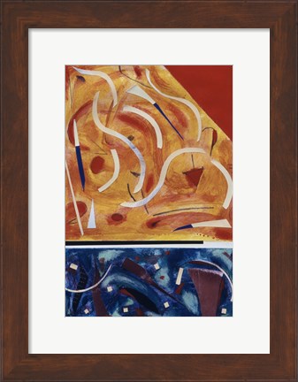 Framed Untitled (Blue, Red and Orange Abstract) Print