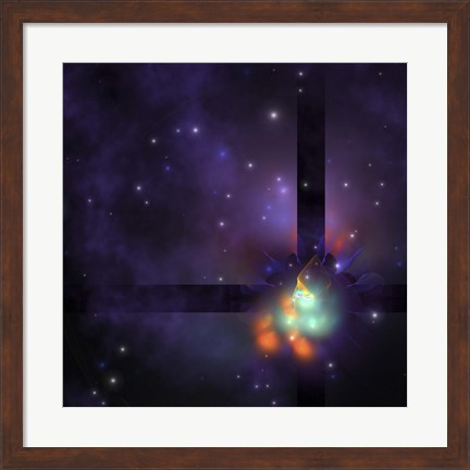 Framed Cosmic star birth from a ball of Gases and Nebular dust Print