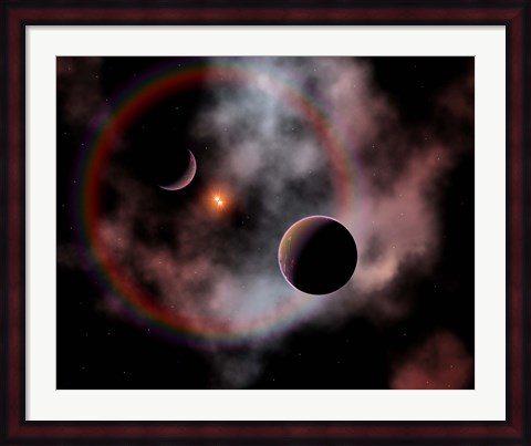 Framed Rose Nebula, home to relatively new and young star systems Print