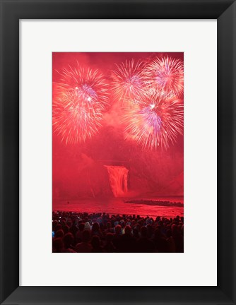 Framed Quebec, Montmorency Falls Park fireworks Print