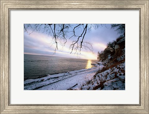 Framed Snowy Coastline, Jasmund National Park Print