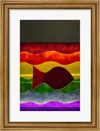 Framed Colorful Fish Drawing Print