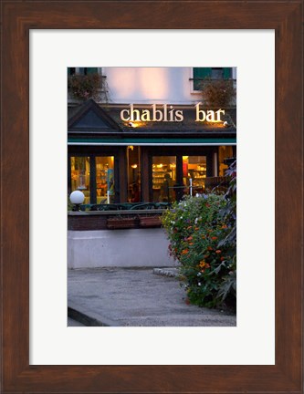 Framed Chablis Bar Cafe, Chablis, Bourgogne, France Print
