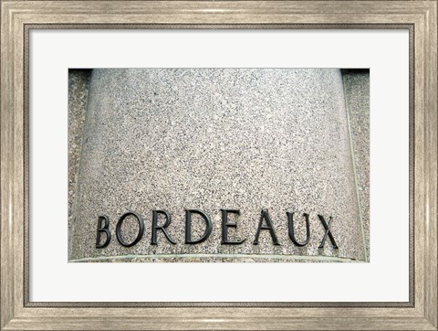 Framed Foot Pedestal of Statue, Bordeaux City Print