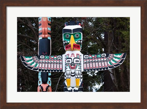 Framed British Columbia First Nation Totems Print