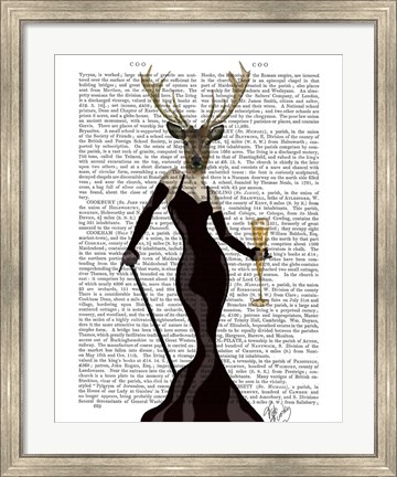 Framed Glamour Deer in Black Print