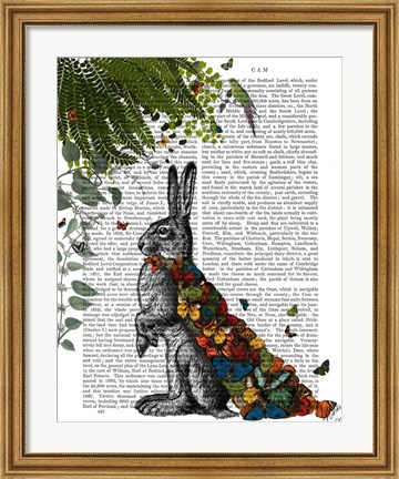Framed Hare with Butterfly Cloak Print