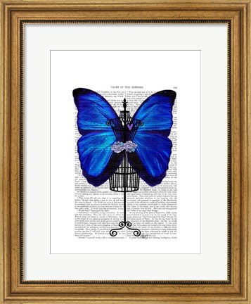 Framed Mannequin Blue Butterfly Print