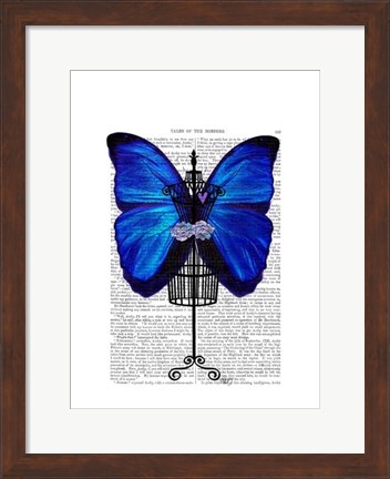 Framed Mannequin Blue Butterfly Print