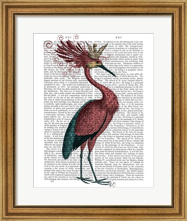 Framed Crowed Marsala Heron Print