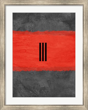 Framed Grey and Red Abstract 1 Print