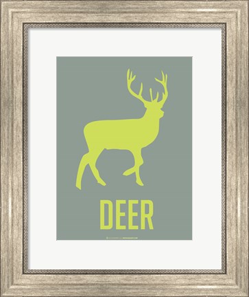 Framed Deer Green Print