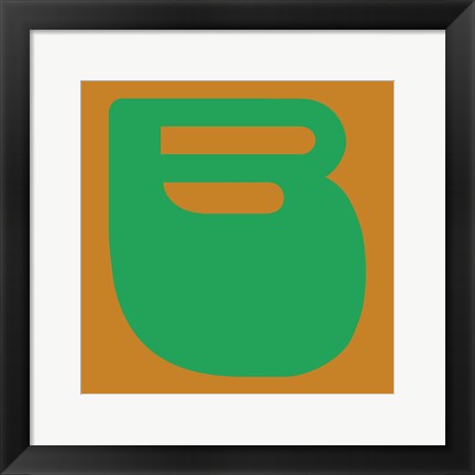 Framed Letter B Green Print