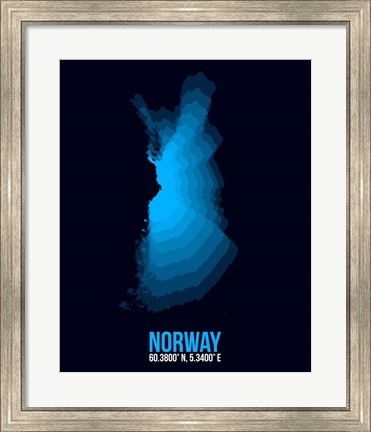 Framed Norway Radiant Map 2 Print