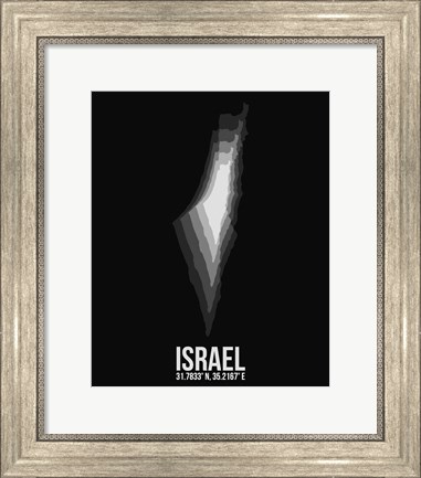 Framed Israel Radiant Map 3 Print